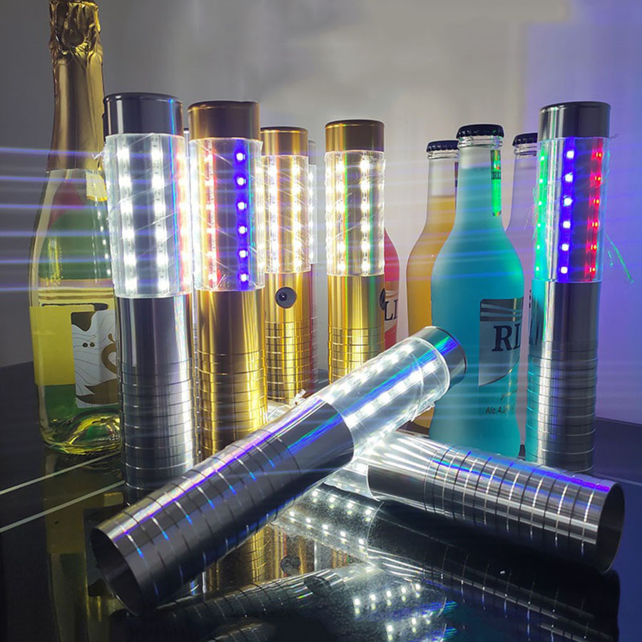 Thrisdar-LED 스트로브 배턴 샴페인 와인 병 스파클러 플래시 스틱 병 플래시 배턴, 샴페인 크라운 캡 와인 크라운